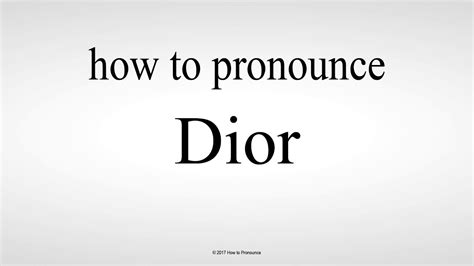 pronunciation of dior|how do you pronounce dior.